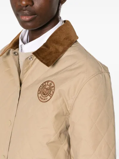 Sporty Rich logo embroidered diamond quilted jacket Eraldo FR