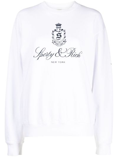 Sporty & Rich logo-print cotton sweatshirt | Eraldo.com US