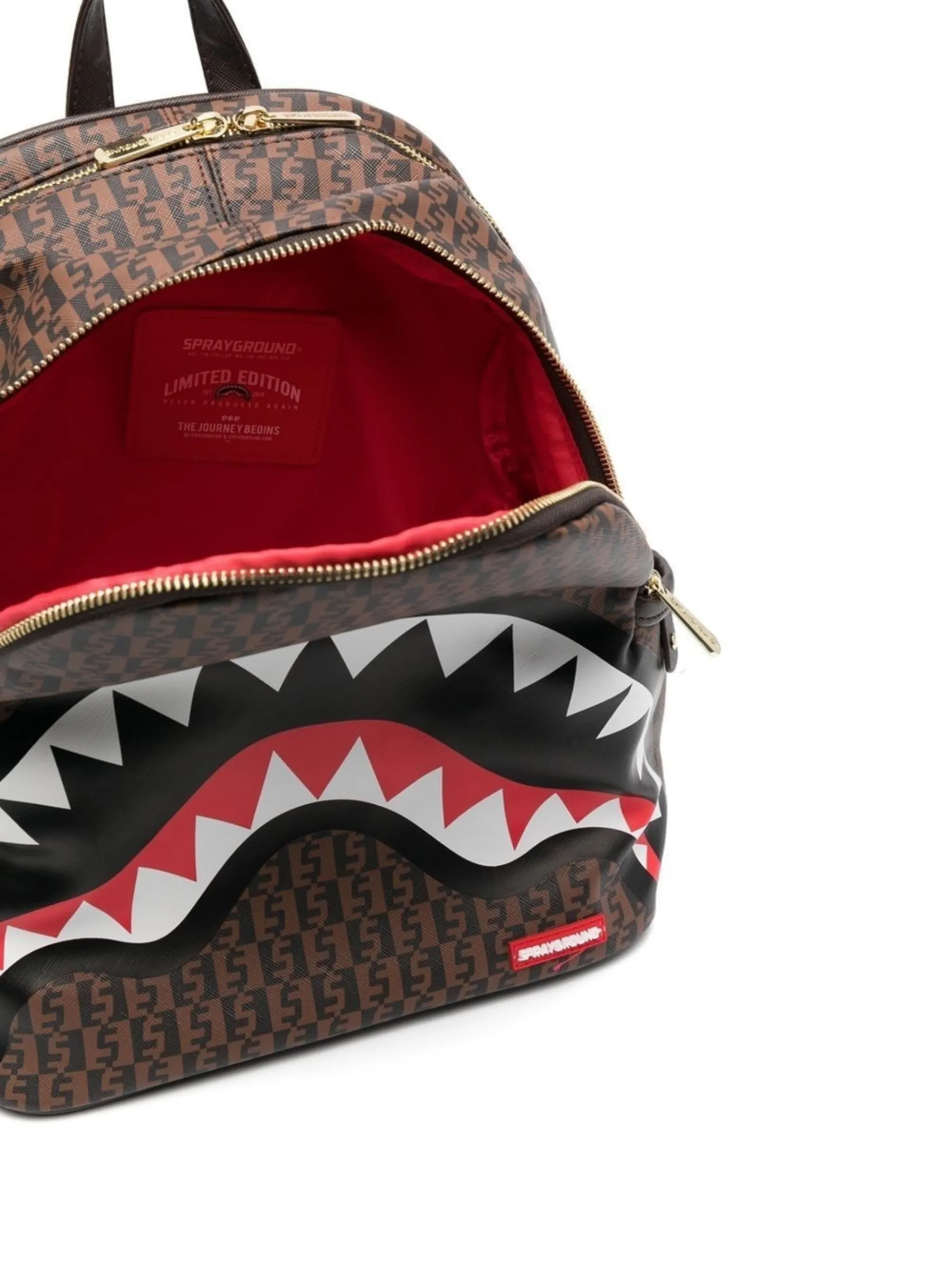 Sprayground Cashin Checks Shark Teeth Backpack Uk 4975