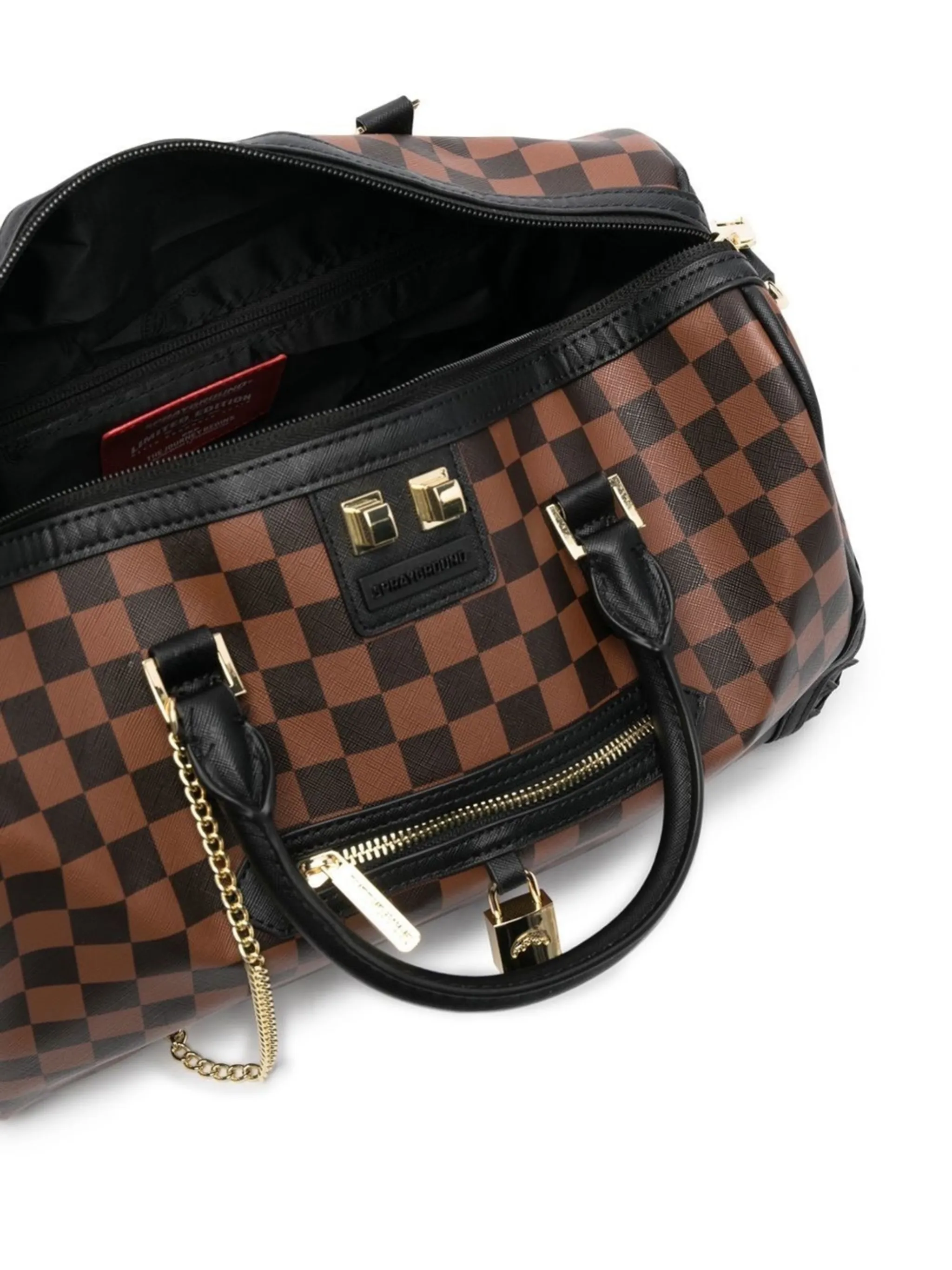 checked zipup holdall Sprayground