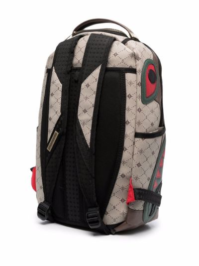 Sprayground Camoburst Deluxe Red, Orange & Green Leather Backpack, Zumiez