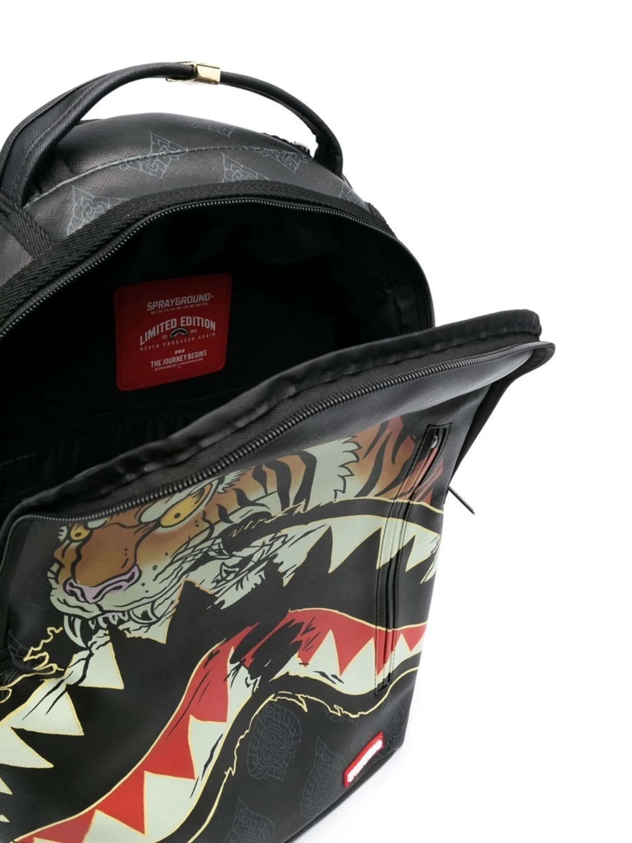 shark teethprint zipup backpack Sprayground