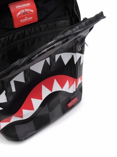 Sprayground Chenille Black Marble Shark Top Loader