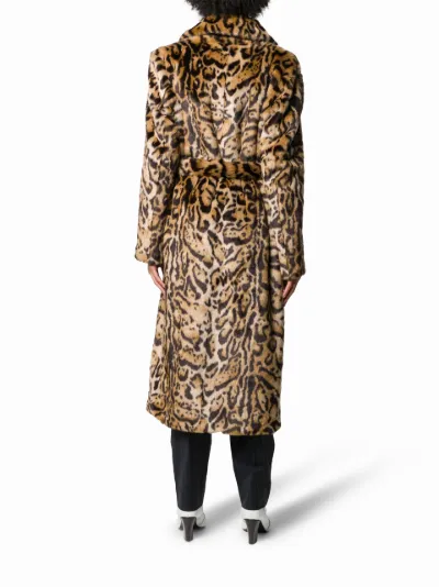 leopard print full length coat