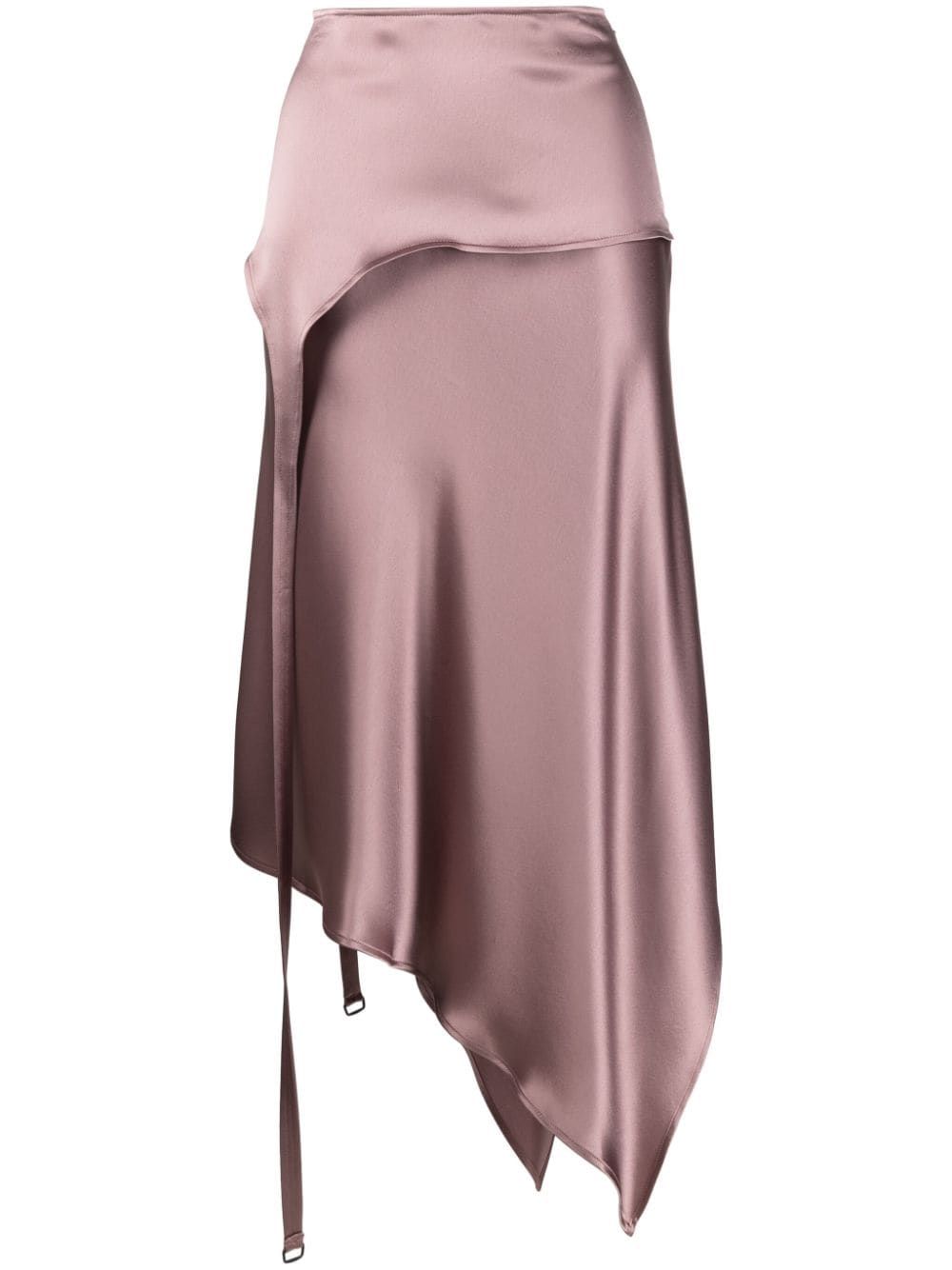 Asymmetric silk cheap midi skirt