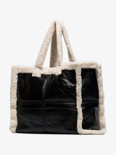 shearling tote bag