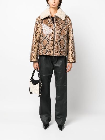 Cropped fashion snakeskin jacket