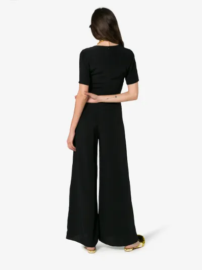 black front tie jumpsuit