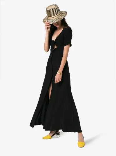 Black Maya tie front maxi dress展示图