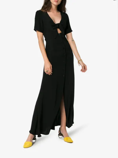 Black Maya tie front maxi dress展示图