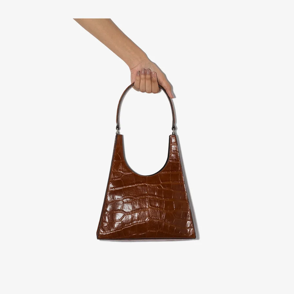 croc leather shoulder bag