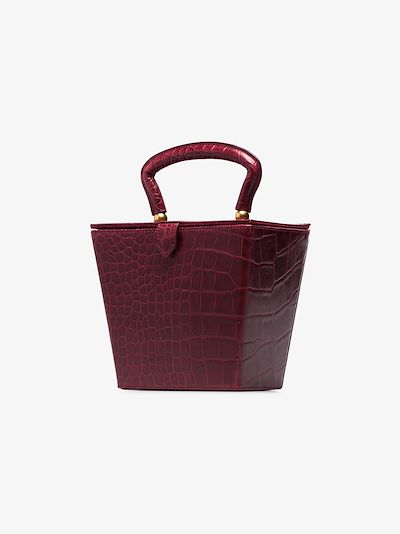 burgundy mock croc bag