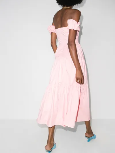 tiered cotton midi dress