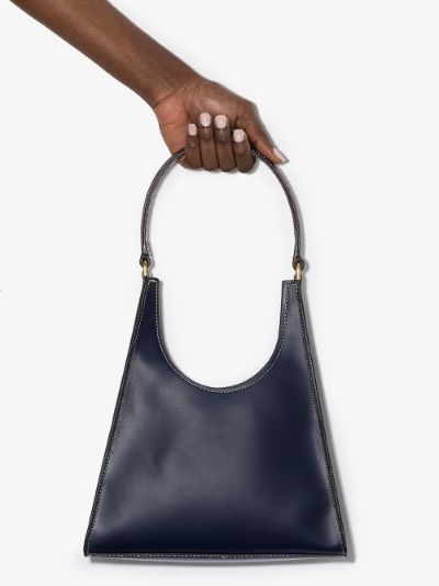 navy leather shoulder bag