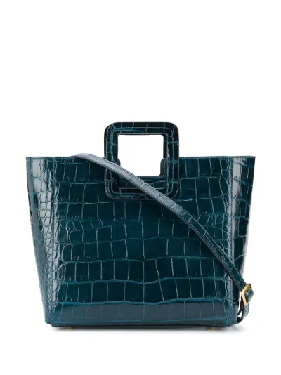 croc effect tote bag