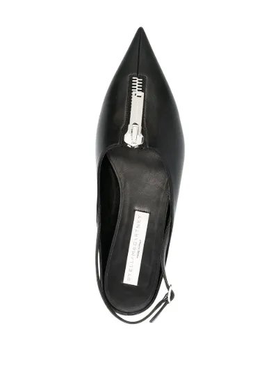 Stella McCartney Ballerine Zipit con cinturino posteriore nero | MODES