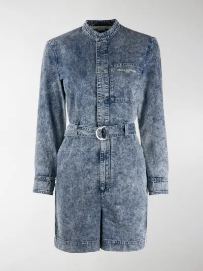 belted denim playsuit