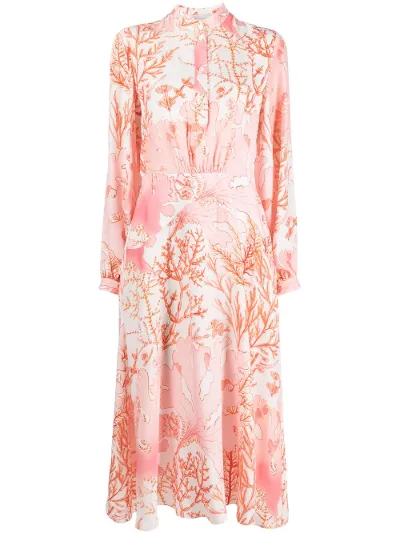coral print maxi dress