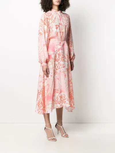 coral print maxi dress