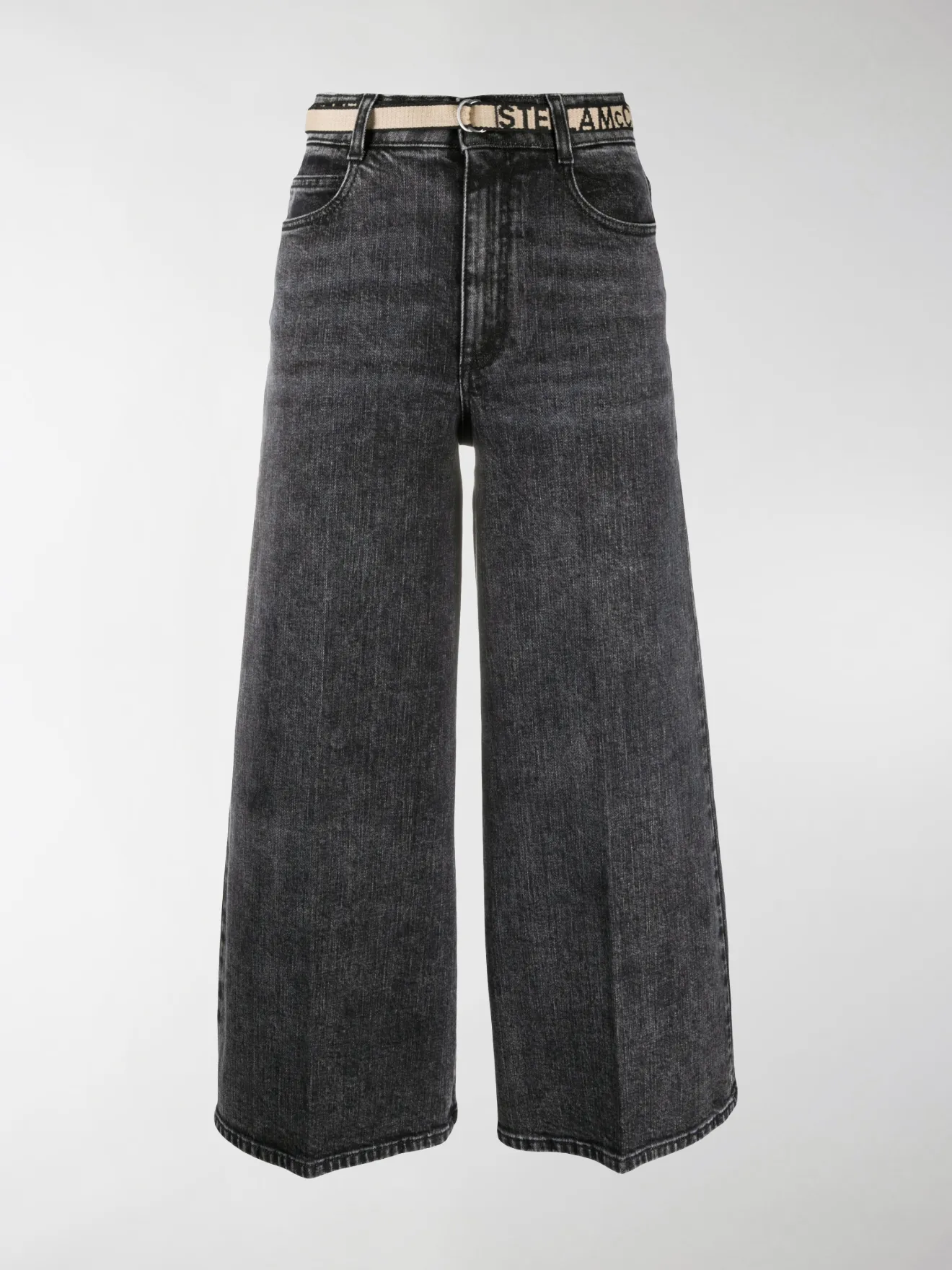 black wide leg jeans cropped