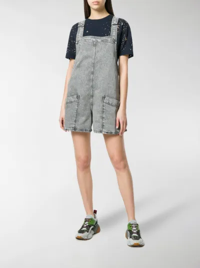 grey denim dungarees