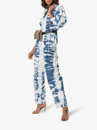 tie dye denim jumpsuit