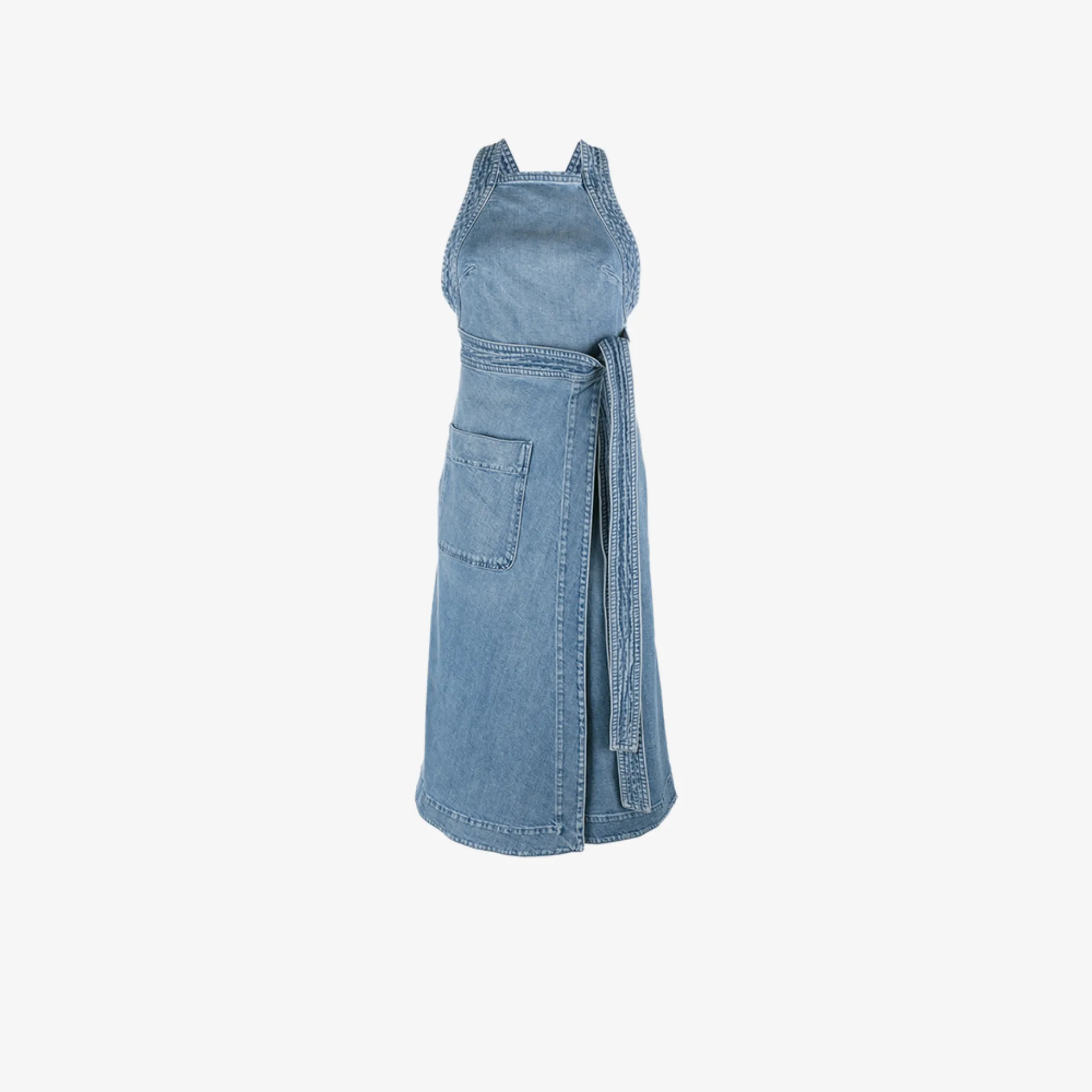 wrap around denim dress