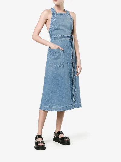 wrap around denim dress