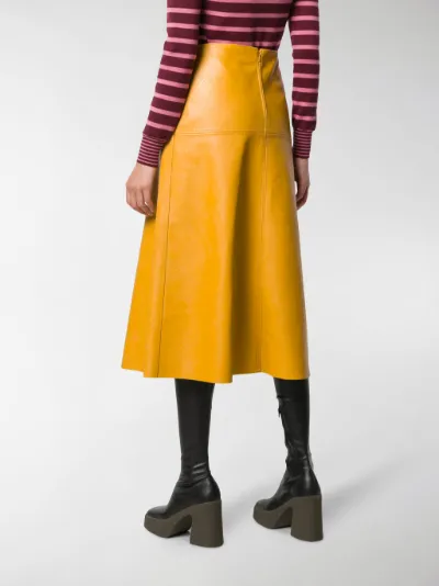 yellow pleather skirt