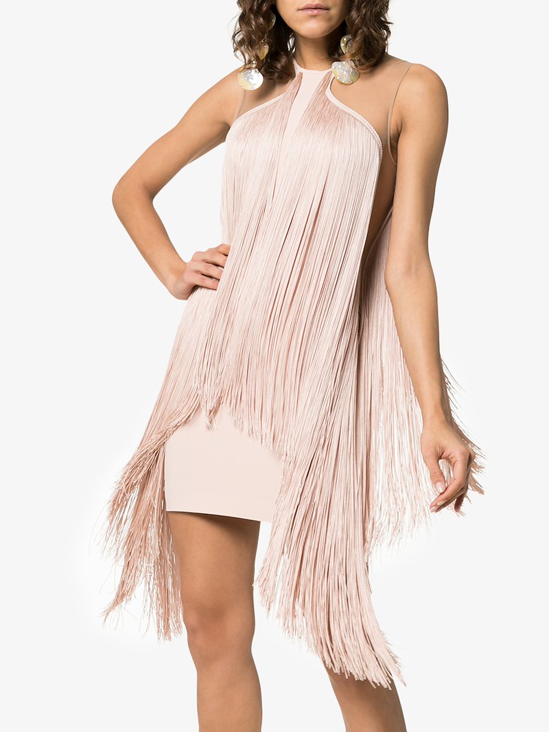 Платье с бахромой фото Stella McCartney fringe trim bodycon mini dress Browns