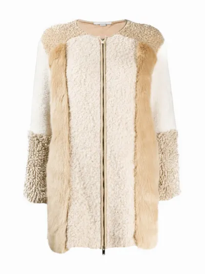 Stella McCartney Fur Free Fur zip-up patched jacket | Eraldo.com US