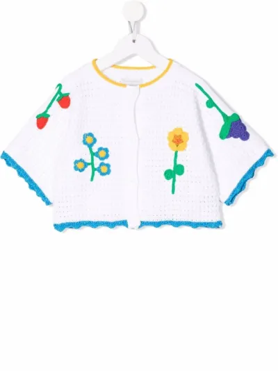 knitted floral cardigan