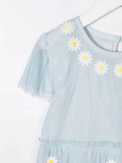 embroidered recycled polyester tulle dress