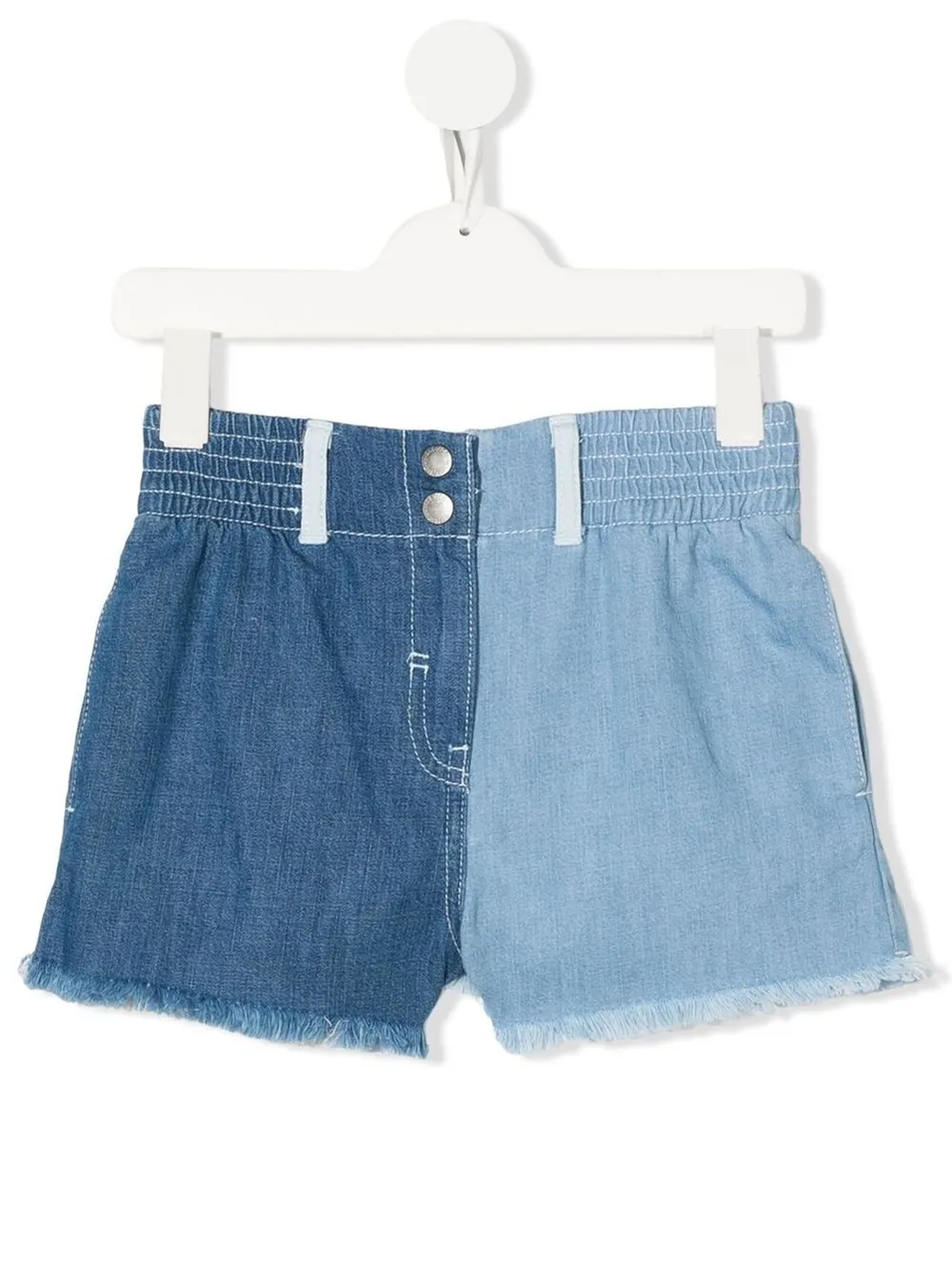 two tone jean shorts