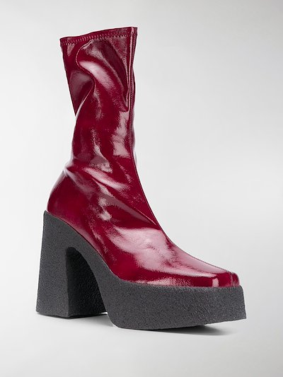 Sale Stella Mccartney Platform Ankle Boots Red Modes