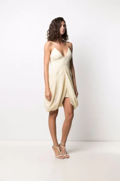 silk drape dress