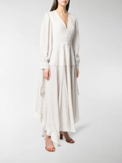 v neck printed maxi dress