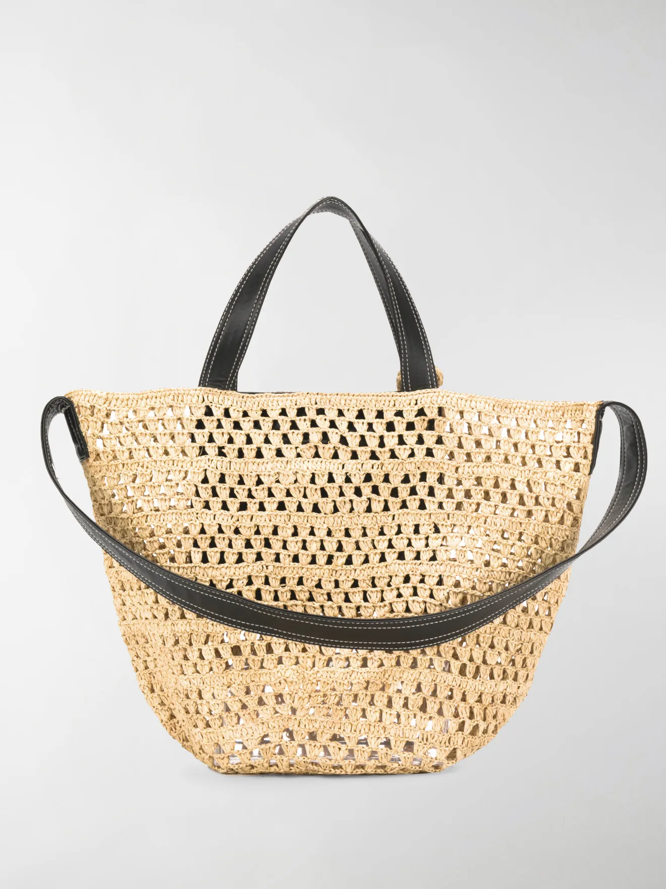 woven raffia tote