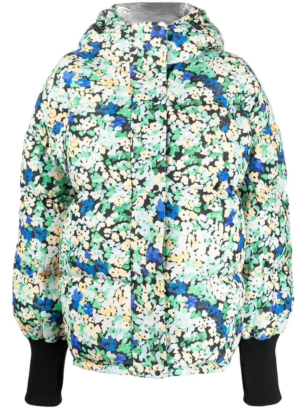 Floral print puffer jacket best sale