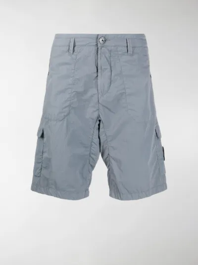 Stone Island Cargo corti con effetto stropicciato grigio | MODES