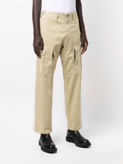 Mens Stone Island beige Compass-Patch Cargo Trousers