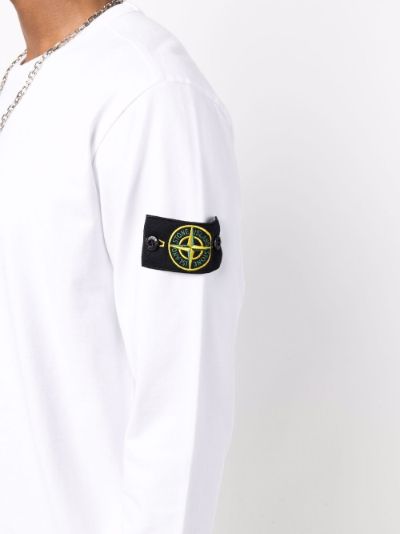 stone island cotton badge sleeve jumper