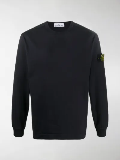 stone island badge crew sweatshirt