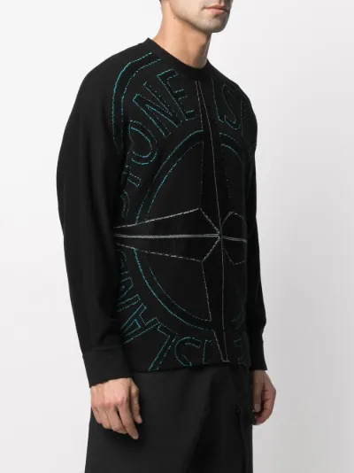 Stone Island compass logo printed sweatshirt Eraldo BE