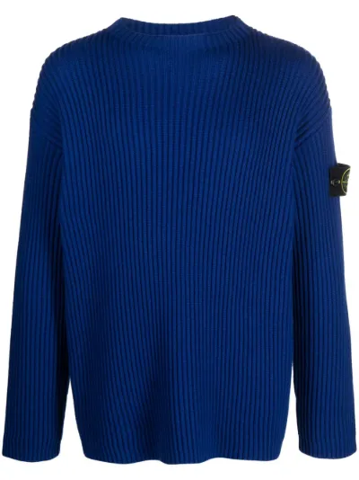 Compass-patch ribbed-knit jumper | Stone Island | Eraldo.com