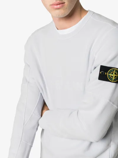 stone island logo patch sweatshirt
