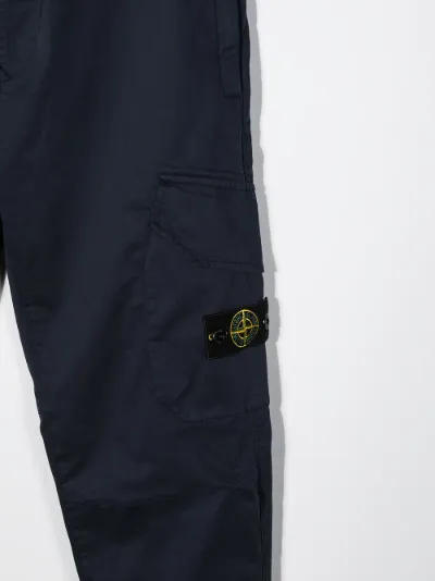 stone island poplin cargo trousers black