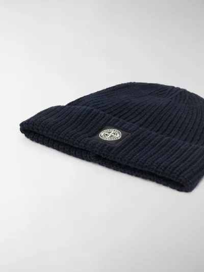 Stone Island logo badge beanie blue | MODES