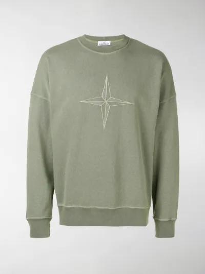 stone island embroidered sweatshirt