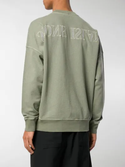 stone island logo embroidered sweatshirt